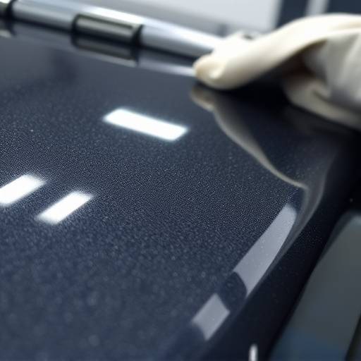 A car being detailed, showing the gleaming paint after a wax.