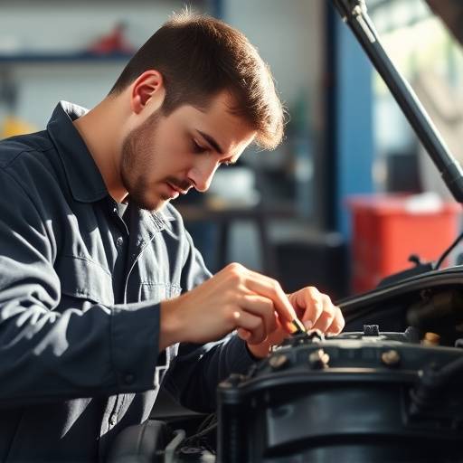Transmission fluid being checked by a mechanic